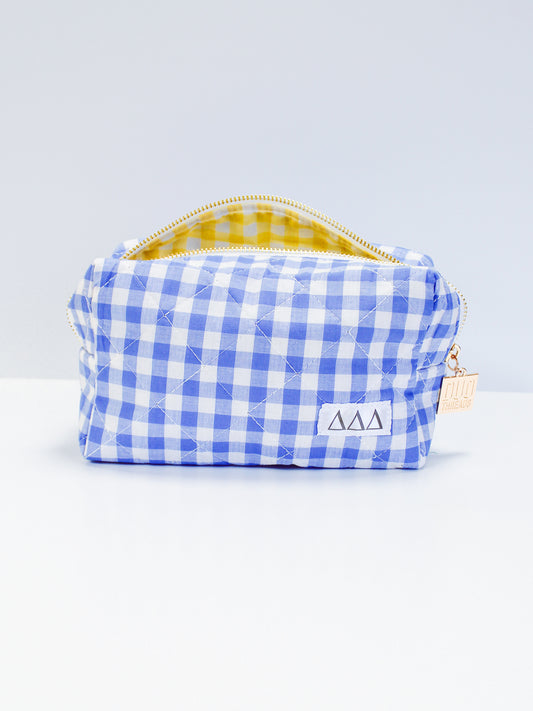 Gingham Quilted Makeup Bag (Pack of 4)
