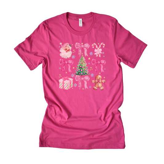 Girly Christmas Collage Tee