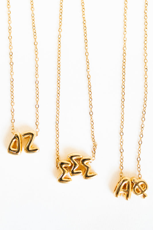 Bubble Letter Sorority Necklace (Pack of 4) -  PRE-ORDER (JULY SHIP)