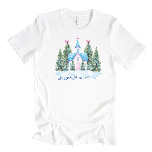 Oh Come Let Us Adore Him Christmas Tee