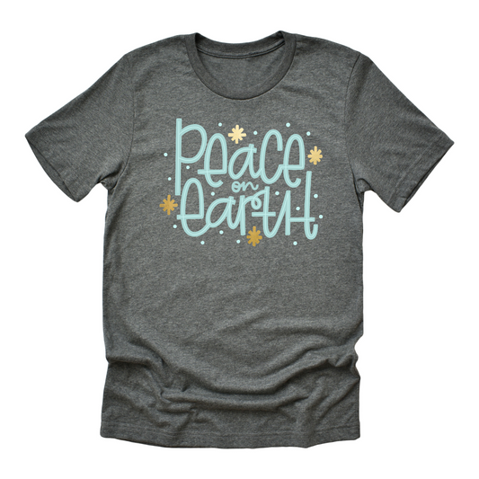 Peace on Earth Tee with Gold Foil