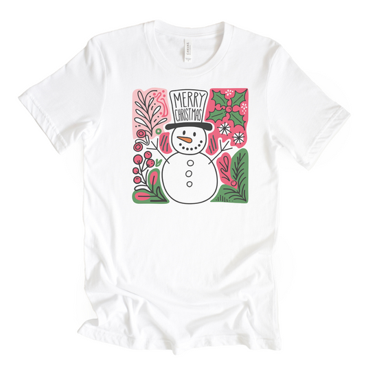 Merry Christmas Snowman Tee